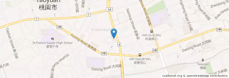 Mapa de ubicacion de 花旗銀行 en 臺灣, 桃園市, 桃園區.