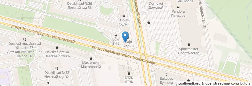Mapa de ubicacion de Дамаск кебаб en Russland, Föderationskreis Nordwest, Oblast Leningrad, Sankt Petersburg, Приморский Район, Округ Комендантский Аэродром.