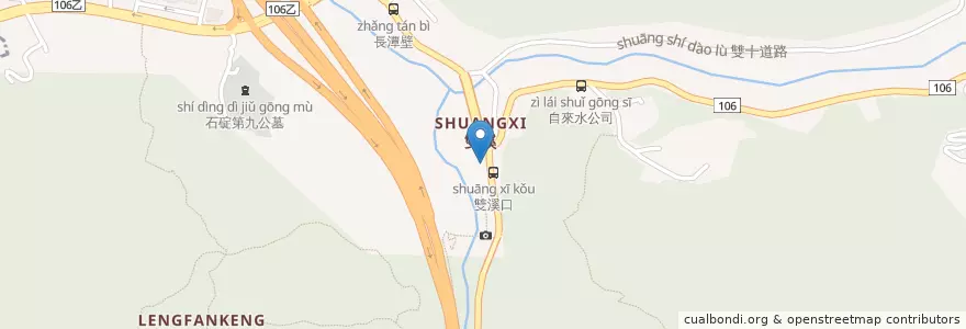 Mapa de ubicacion de 翡翠谷飲食店 en 台湾, 新北市, 石碇区.