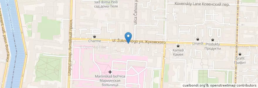 Mapa de ubicacion de 2Taco & Co en Russia, Northwestern Federal District, Leningrad Oblast, Saint Petersburg, Центральный Район, Литейный Округ.