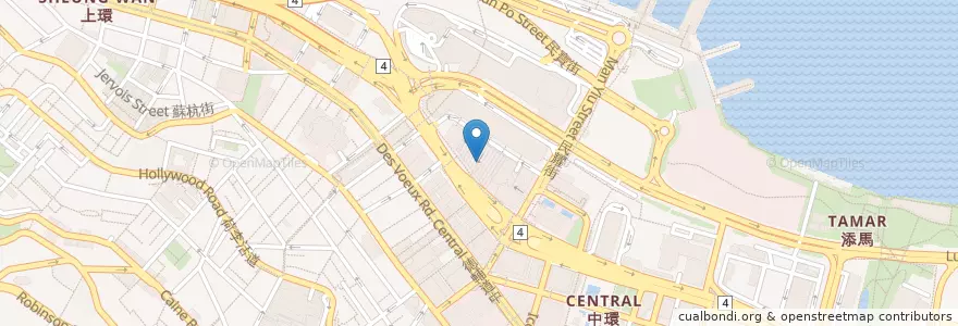 Mapa de ubicacion de 中環（交易廣場） Central (Exchange Square) en Chine, Guangdong, Hong Kong, Île De Hong Kong, Nouveaux Territoires, 中西區 Central And Western District.