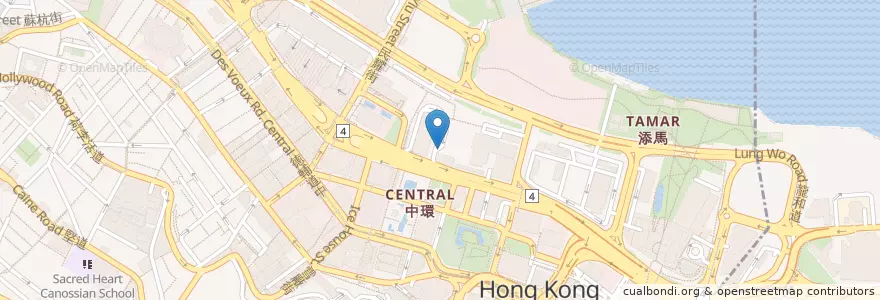 Mapa de ubicacion de 中環（大會堂） Central (City Hall) en China, Provincia De Cantón, Hong Kong, Isla De Hong Kong, Nuevos Territorios, 中西區 Central And Western District.