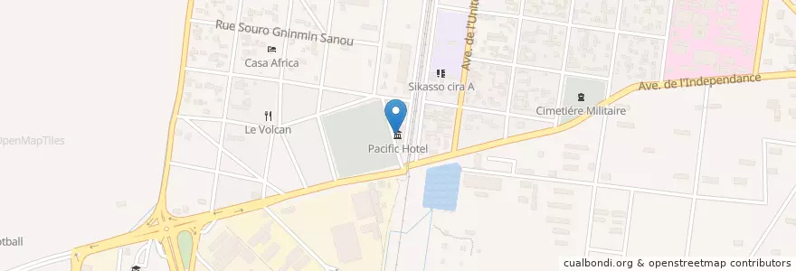Mapa de ubicacion de Pacific Hotel en Burkina Faso, Hauts-Bassins, Houet.