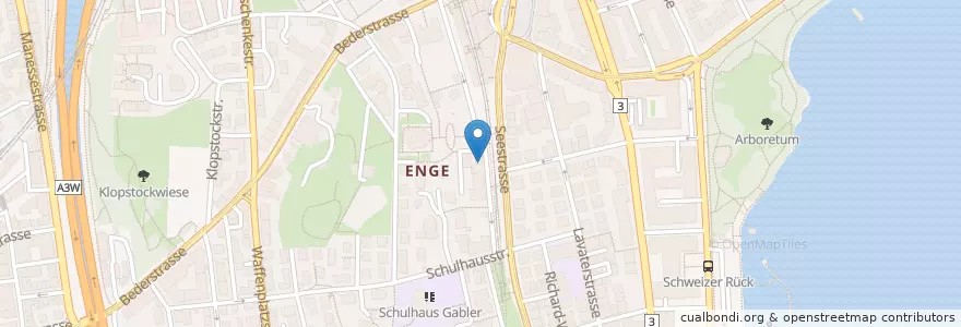 Mapa de ubicacion de Kindertheater Purpur en Switzerland, Zurich, District Zurich, Zurich.