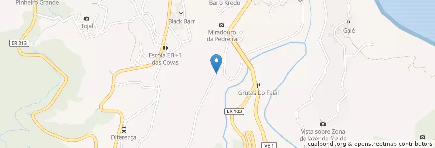 Mapa de ubicacion de Ponta Velha en Portugal, Santana, Faial.
