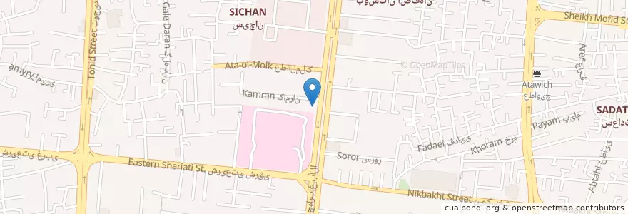 Mapa de ubicacion de بانک رفاه en Irão, استان اصفهان, شهرستان اصفهان, بخش مرکزی شهرستان اصفهان, اصفهان.