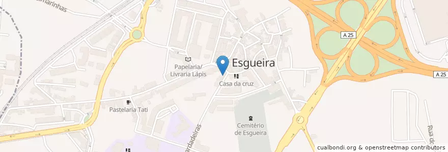 Mapa de ubicacion de Nice en 포르투갈, Aveiro, Centro, Baixo Vouga, Aveiro, Esgueira.