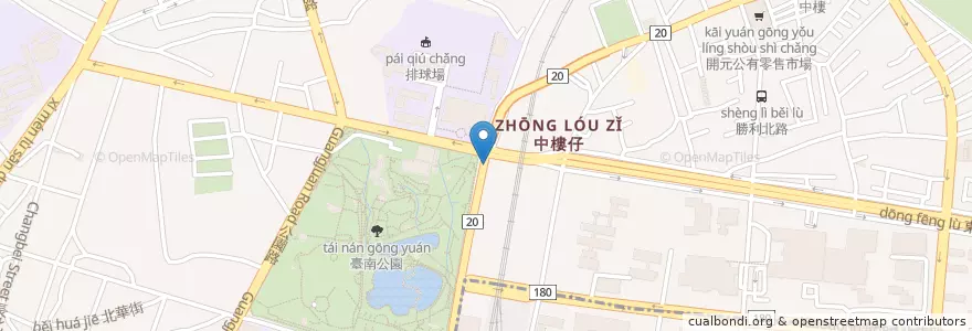 Mapa de ubicacion de 赤客燒肉店 en 臺灣, 臺南市, 北區.