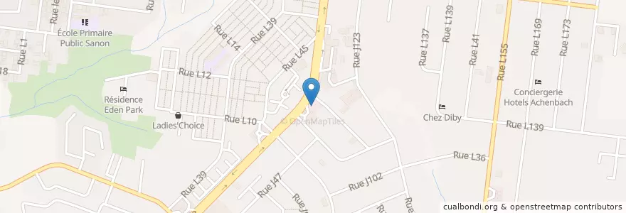 Mapa de ubicacion de Ecobank en コートジボワール, アビジャン, Cocody.