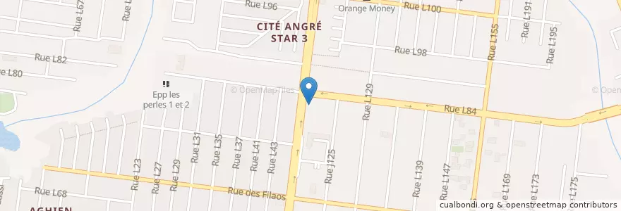 Mapa de ubicacion de Espace Cafein en Côte D'Ivoire, Abidjan, Cocody.