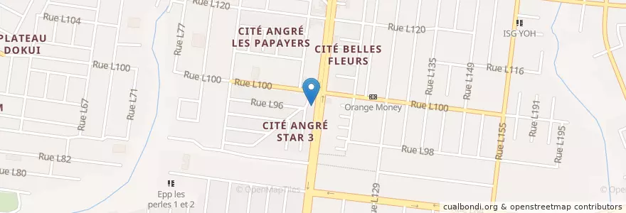 Mapa de ubicacion de Les Oscars ‌ en Costa Do Marfim, Abidjan, Cocody.