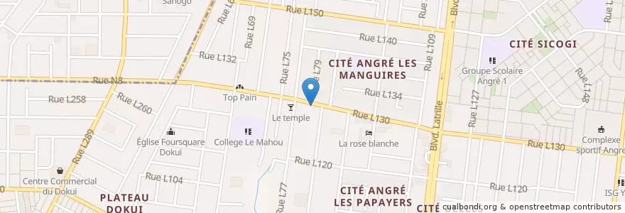 Mapa de ubicacion de Lavage Auto en ساحل عاج, آبیجان, Cocody.
