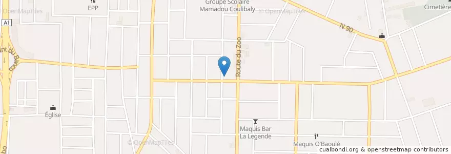 Mapa de ubicacion de Clinique centrale d'Abobo en Ivoorkust, Abidjan, Abobo.