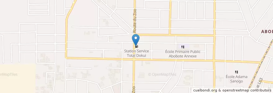 Mapa de ubicacion de Station Service Total Dokui en Ivoorkust, Abidjan, Abobo.
