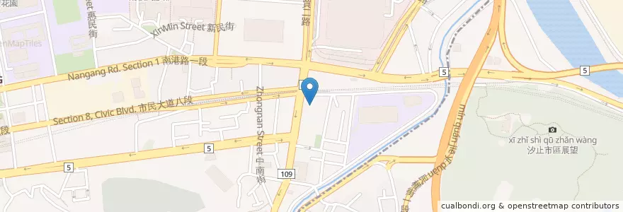 Mapa de ubicacion de 濎駿硿肉飯 en تايوان, تايبيه الجديدة, تايبيه, 南港區.