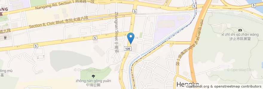 Mapa de ubicacion de 台灣傳奇小吃 en Taiwan, 新北市, Taipé, 南港區.