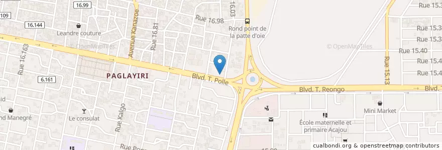 Mapa de ubicacion de Mousse Bleue New Design en Burkina Faso, Centre, Kadiogo, Uagadugú.