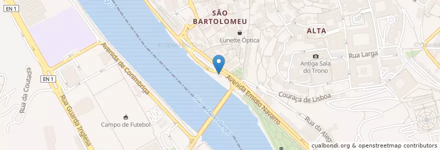 Mapa de ubicacion de Bar Navarro en 포르투갈, Centro, Baixo Mondego, Coimbra, Coimbra, Sé Nova, Santa Cruz, Almedina E São Bartolomeu.