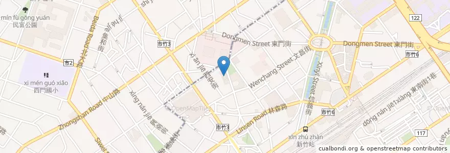 Mapa de ubicacion de 關帝廟 en تايوان, مقاطعة تايوان, سين شو.