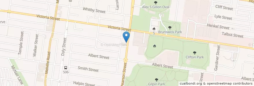 Mapa de ubicacion de Pearson Street Corral en Austrália, Victoria, City Of Moreland.