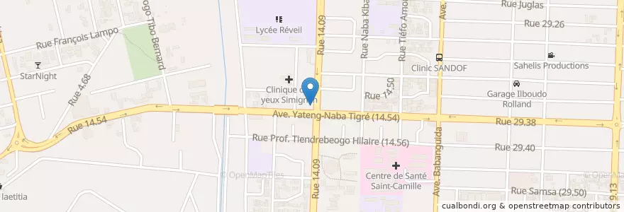 Mapa de ubicacion de English Language Center en Burkina Faso, Centre, Kadiogo, Ouagadougou.