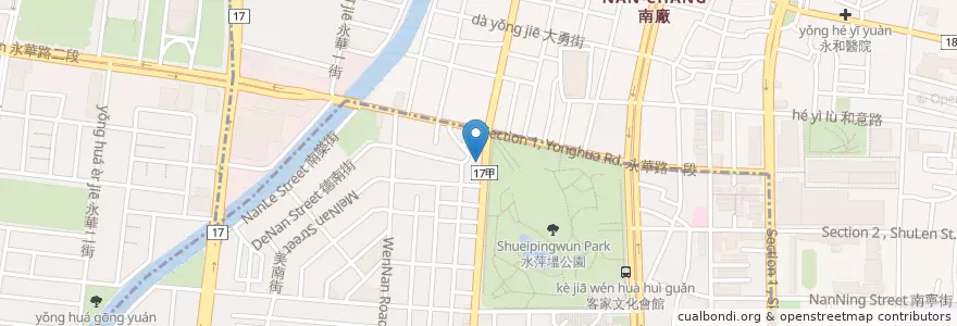 Mapa de ubicacion de 渣打國際商業銀行 en تایوان, 臺南市, 中西區.