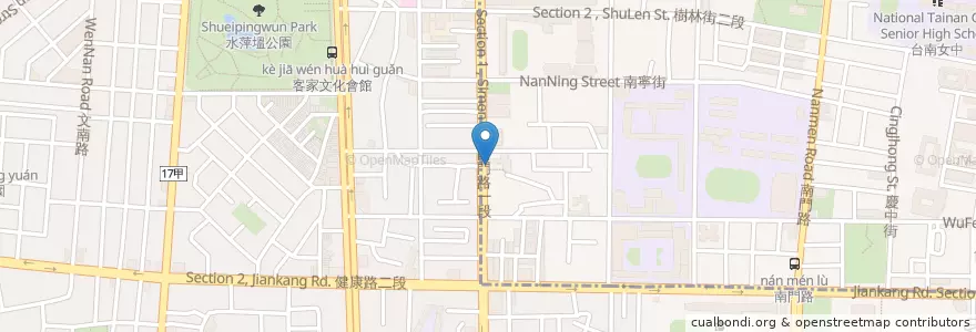 Mapa de ubicacion de 竇爸便當 en 臺灣, 臺南市, 南區.