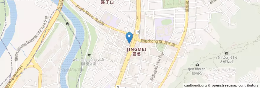 Mapa de ubicacion de 統聯客運景美站 en 타이완, 신베이 시, 타이베이시, 원산 구.