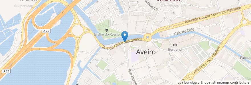 Mapa de ubicacion de Tripas de Aveiro en 葡萄牙, Aveiro, Centro, Baixo Vouga, Aveiro, Glória E Vera Cruz.