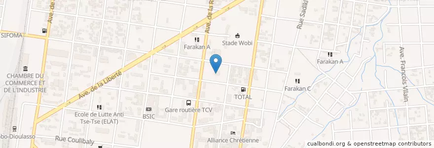 Mapa de ubicacion de Ciné Sayon en بوركينا فاسو, ارتفاع أحواض, Houet.