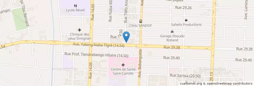 Mapa de ubicacion de Société Générale Burkina Faso en ブルキナファソ, Centre, Kadiogo, ワガドゥグー.