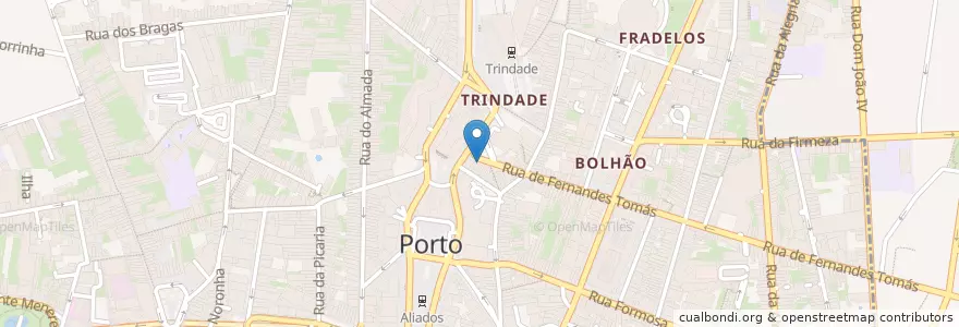 Mapa de ubicacion de Chafariz da Trindade en 포르투갈, 노르트 지방, Área Metropolitana Do Porto, 포르투, Porto, Cedofeita, Santo Ildefonso, Sé, Miragaia, São Nicolau E Vitória.