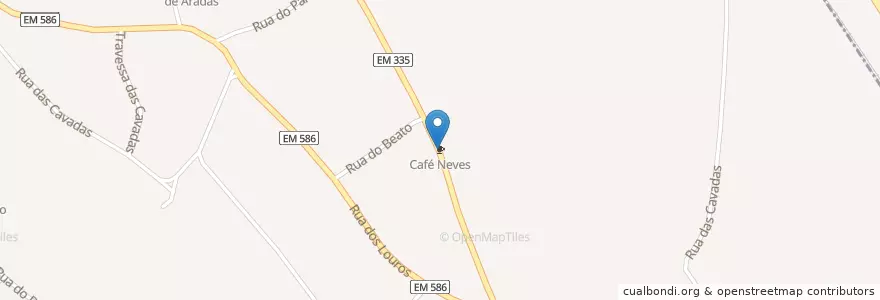 Mapa de ubicacion de Café Neves en Portugal, Aveiro, Centro, Baixo Vouga, Aveiro, Aradas.