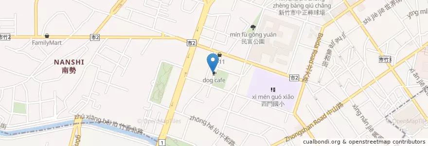 Mapa de ubicacion de dog cafe en 타이완, 타이완성, 신주시, 베이구.