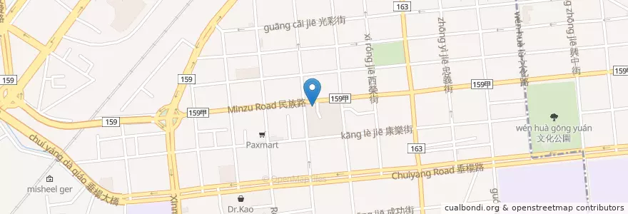 Mapa de ubicacion de 呆獅火雞肉販 en 臺灣, 臺灣省, 嘉義市, 嘉義縣, 西區.