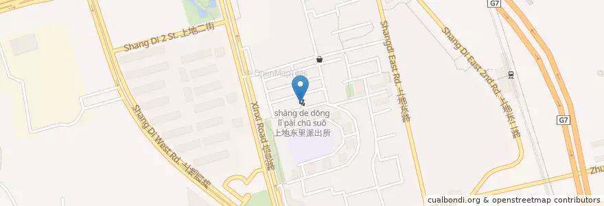 Mapa de ubicacion de 上地东里派出所 en چین, پکن, هبئی, 海淀区.