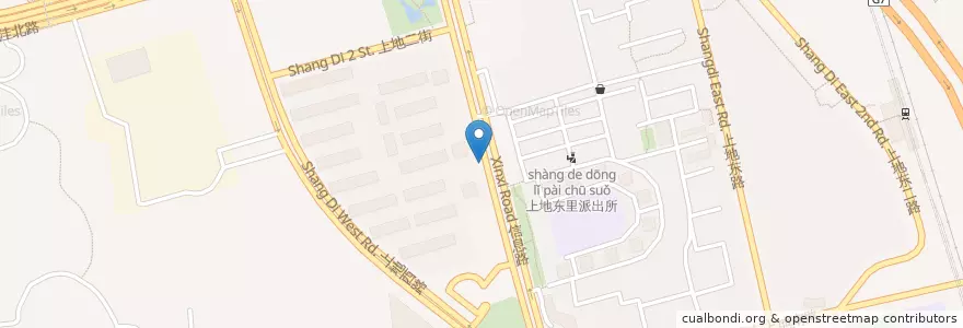 Mapa de ubicacion de 上地环岛南 en 중국, 베이징시, 허베이성, 海淀区.