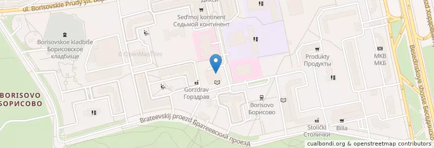 Mapa de ubicacion de Олимпия en Russia, Distretto Federale Centrale, Москва, Южный Административный Округ, Район Братеево.