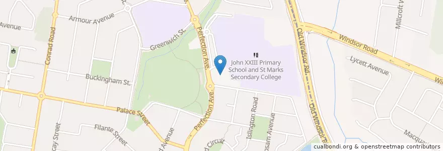 Mapa de ubicacion de John XXIII Catholic Church en Australie, Nouvelle Galles Du Sud, Sydney, Blacktown City Council.