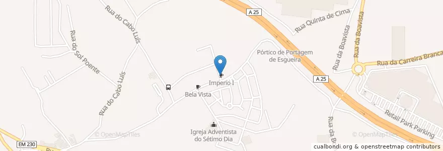 Mapa de ubicacion de Imperio I en ポルトガル, Aveiro, Centro, Baixo Vouga, Aveiro, Esgueira.