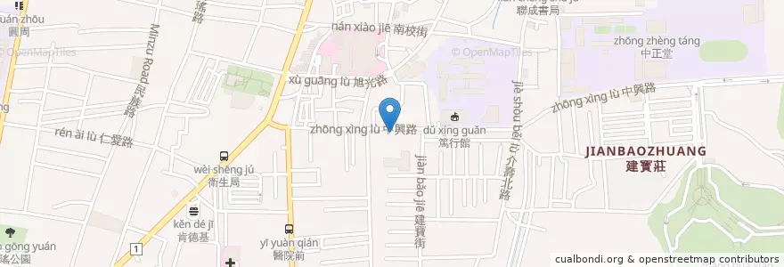 Mapa de ubicacion de 菩提人素食 en Taiwan, 臺灣省, 彰化縣, 彰化市.
