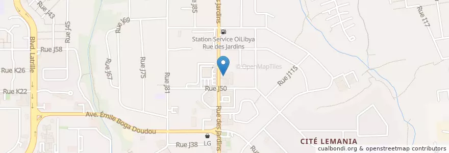 Mapa de ubicacion de Galerie Guirandou Arts Pluriels en Costa De Marfil, Abiyán, Cocody.