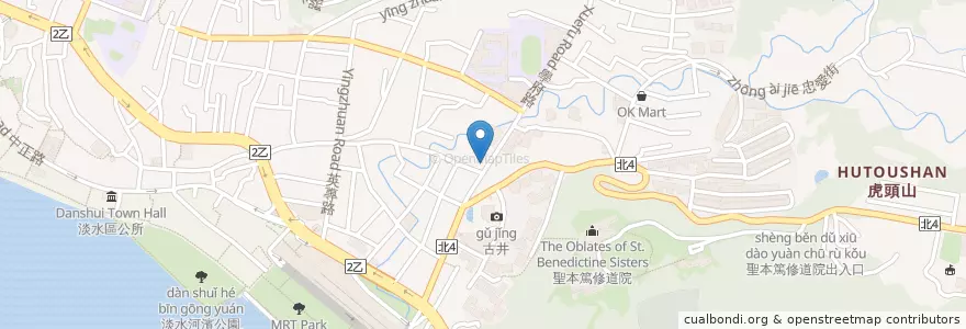 Mapa de ubicacion de 躍獅連鎖藥局（學府藥局） en Taiwan, Nuova Taipei, Distretto Di Tamsui.