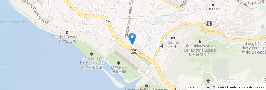 Mapa de ubicacion de 摩斯漢堡 en Taïwan, Nouveau Taipei, Tamsui.