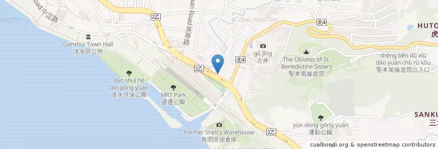 Mapa de ubicacion de 達美樂披薩 en 台湾, 新北市, 淡水区.