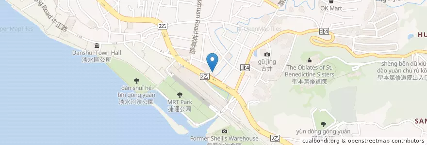 Mapa de ubicacion de TNT美式炭烤牛排 en 타이완, 신베이 시, 단수이 구.