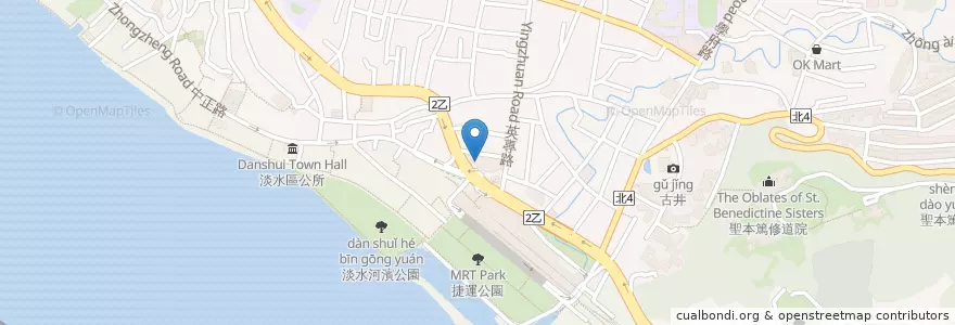 Mapa de ubicacion de 鳥窩窩私房菜 en 台湾, 新北市, 淡水区.