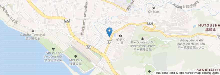 Mapa de ubicacion de 淡水中興郵局 en تایوان, 新北市, 淡水區.