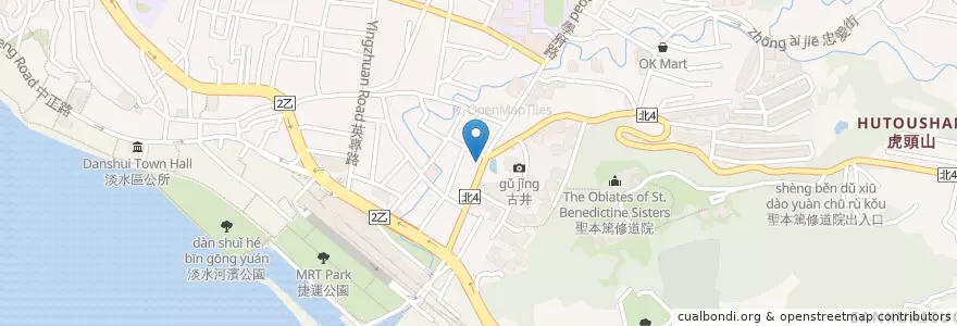 Mapa de ubicacion de 蔡家餃子館 en Taiwan, Nuova Taipei, Distretto Di Tamsui.