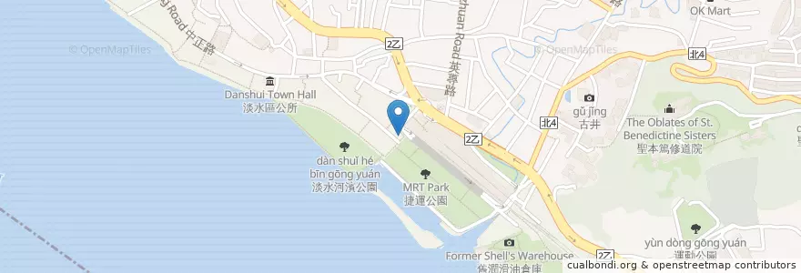 Mapa de ubicacion de 星巴克 en Taïwan, Nouveau Taipei, Tamsui.